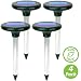 Livin' Well Solar Mole Repellent Yard Stakes - 4pk Sonic Outdoor Pest Control Rodent Repeller Spikes, Get Rid of Moles Voles and Gophers w/ 7000 Sq Ft Range