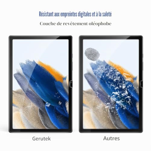 Gerutek [Pack of 2 Tempered Glass Screen Protector for Samsung Galaxy Tab A8 10.5 Inch 2021, SM-X200/X205 High Definition, 9H Hardness, Anti-Scratch, Screen Protector Film for Samsung Galaxy Tab A8 10.5 Inches