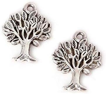 Bulk 50 Pieces Tree Charms, Tree of Life Charms, Silver Tone,
