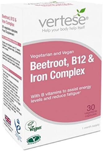 Vertese Beetroot B12 &amp; Iron 30 Vegan Capsules