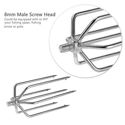 CYFIE Fishing Harpoon, 7-Prong Stainless Steel Fishing Gig Gaff Hook with 8mm Screw, for Hunting Fis - //coolthings.us