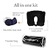 JML 3 in 1 Neck Convertible, Ultra Soft Head Support with Eye Mask and Earplugs for Business, Airplane, Home, 3 in 1 Travel Pillow, Black