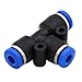 Push Fittings 4mm or 5/32 OD - DERNORD 10 Pack Plastic Push to Connect Fitting Tee Quick Fittings Lock