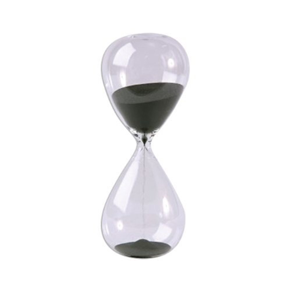Large Fashion Black Sand Glass Sandglass Hourglass Timer Clear Smooth Glass Measures Home Desk Decor Xmas Birthday Gift (60 minutes)