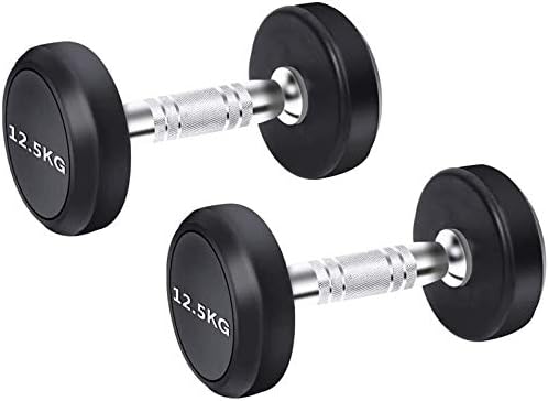 HZC Dumbbell Set Gym Bicep Weight Training Large Dumbbells Gym Rubber Encased Metal Handles Strength Weight Iron 5Kg 10Kg 15Kg 20KG 25KG