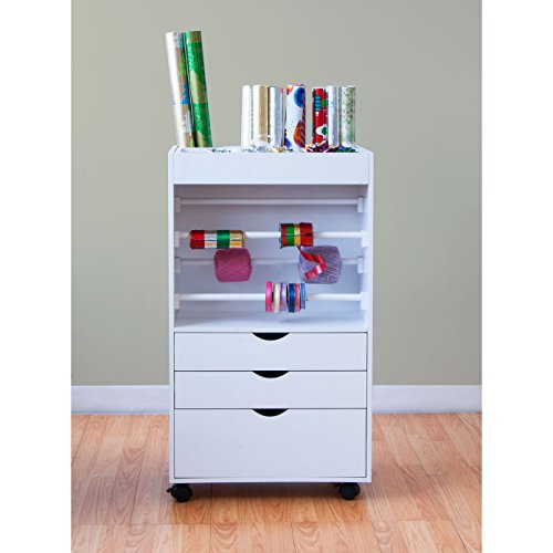 Studio Designs White Crafts and Hobby Wrapping Paper Organizers Cart