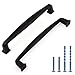 KOOFIZO Square Foot Cabinet Arch Pull - Black Furniture Handle, 5 Inch/128mm Screw Spacing, 10-Pack for Kitchen Cupboard Door, Bedroom Dresser Drawer, Bathroom Furniture Hardware