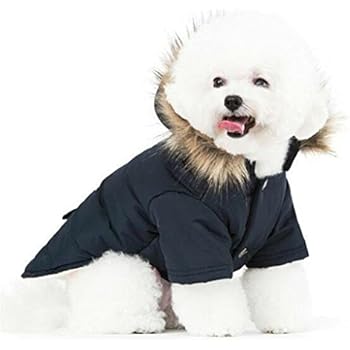 PetBoBo Cat Dog Doggie Down Jacket Hoodie Coat Pet Clothes Warm Clothing for Small Dogs Winter Black M