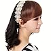 Weixinbuy Women's Tilted Frisette Bang Fringe Wig Headwear Clip-in Hairpiece Black