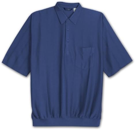 LD Sport Big &amp; Tall Short Sleeve Pleated Knit Tone on Tone Banded Bottom Shirt