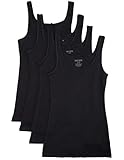 4 Pack Caramel Cantina Junior's Skinny Tank Top (Medium, 4PK Black)