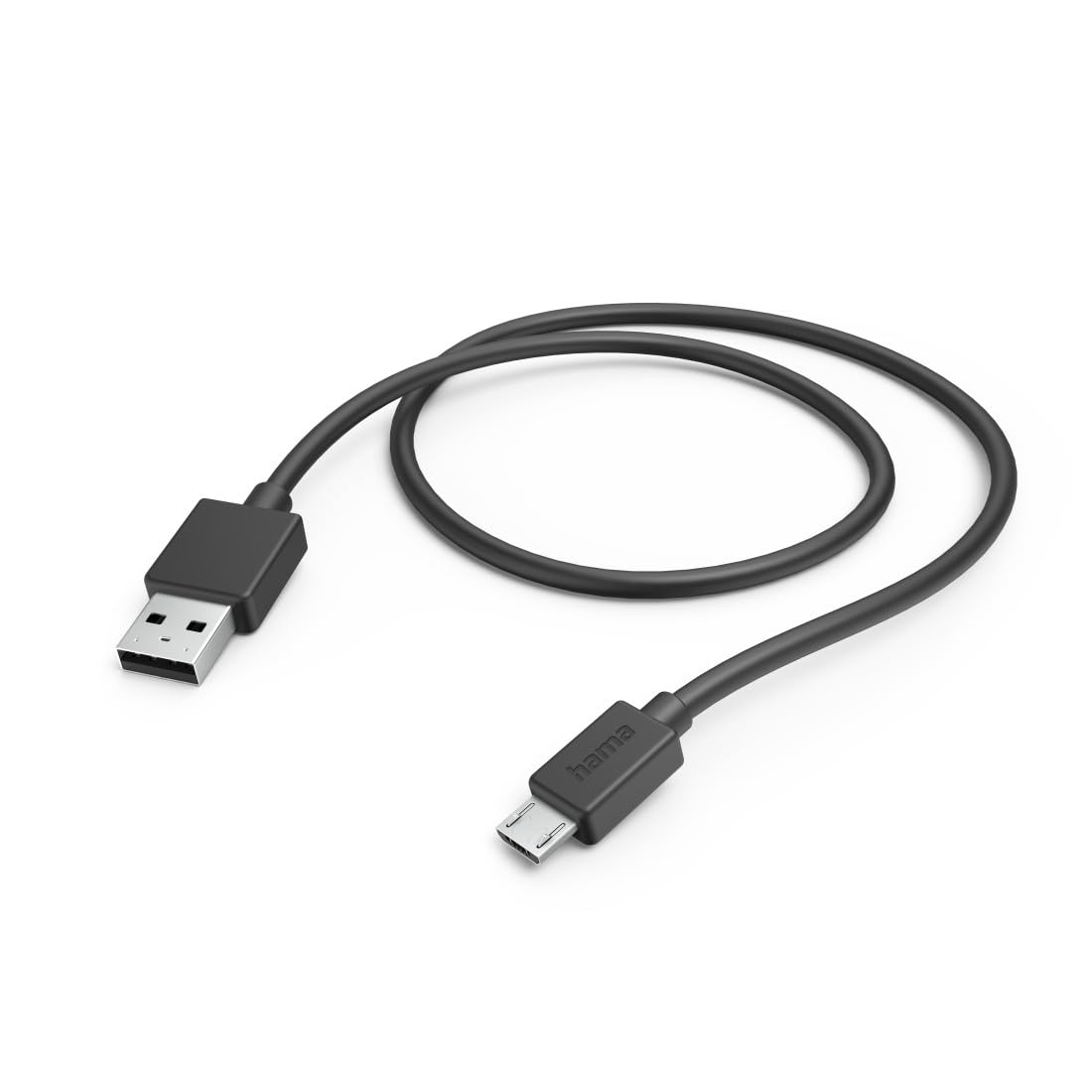 Hama USB A to Micro USB Charging Cable, 1 m (Quick Charge, Data Cable, Mobile Phone Cable, USB Type A, Micro USB, Maximum Compatible) Black
