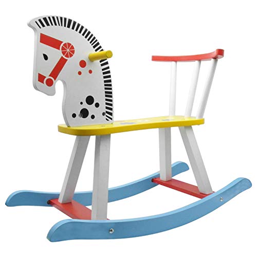 INNOLIFFE Rocking Horse, Kids Wooden Rocking Horse for Nursery Ride On