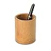 Chephon Natural Bamboo Wood Desk Pen Pencil Cup Holder Stand, Office Desk Accessories Supplies Organizer and Makeup Brush Holder