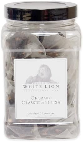 Organic Classic English Fine Black Tea, 25 Sachets, White Lion Tea