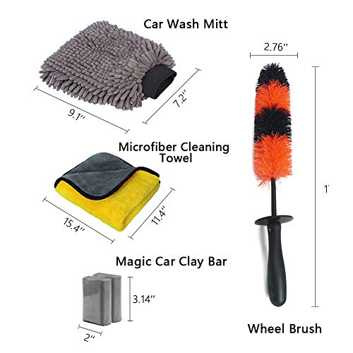 upra Car Duster Kit 6pcs, Multipurpose Car Cleaning Tool Kit - Professional Exterior/Interior Car Wash Brush Kit, Excellent for Home Office Auto Motorcycle Truck