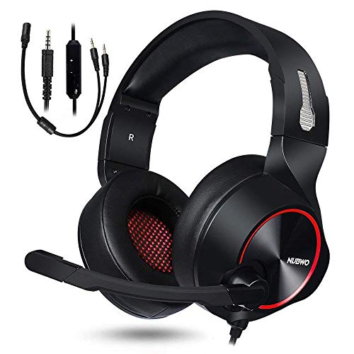 NUBWO Gaming Headset,Headphones with Noise Cancelling Microphone for Xbox One,PS4,Computer, Laptop (Red) (Best Xbox 3d Games)