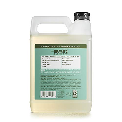 MRS. MEYER’S CLEAN DAY LIQUID DISH SOAP REFILL, BASIL, 48 FL. OZ