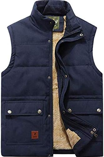 XinDao Men's Stylish Leisure Padded Vest Cashmere Warm Vest Lightweight Stand Quilted Coat