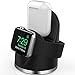 OLEBR Charging Stand Compatible with iWatch 4, Airpods iPhone Xs/XR/X Max/X /8 /8Plus /7 /7Plus /6s /6s /5 Plus Dock, 2 in 1 Charging Dock for iWatch Series 4/3/2/1/-Black