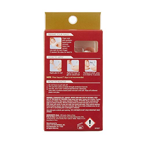 Gold Finger Posh Queen Glue-on Fashion Nails 24 ea ( Pack of 3)