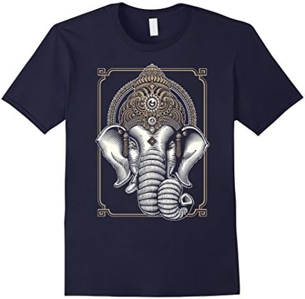 Men's Ganesha Lord Hindu T Shirt - Yoga XL Navy
