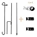 W&X Garden Flag Stand-Holder-Pole with Garden Flag Stopper and Anti-Wind Clip 36.3