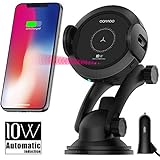 Qi Wireless Car Charger Mount - Car Charger Holder for iPhone x 8/8Plus,10W Fast chargeing for Samsung Galaxy S8/S9/Note8.Infrared Motion Sensor Automatic Open and Clamp for Safe Driving (10W Update)