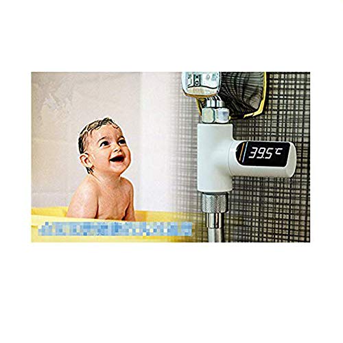 LED Shower Water Thermometer,LED Digital Shower Temperature Display(0℃-85℃) Water Thermometer Monitor Self-Powered by Water flow generator,1/2 Nut is suitable for most of shower head (1) - Thumbnail 3
