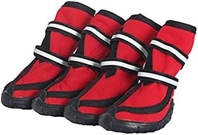 DUPET Waterproof Dog Shoes Winter Pet Dog Boots Non Slip Paw Projectors Soft Soles with Reflective Velcro Dog Shoes for Small Medium Large Dogs