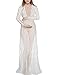Saslax Women's Off Shoulder Ruffle Sleeve Lace Maternity Gown Maxi Photography Dress