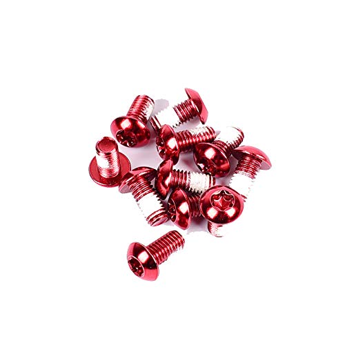 AM Mountain Bike Disc Brake Rotor Bolts MTB Bicycle M5x10MM Brake Rotor Srews 12Pcs/Lot (Red)