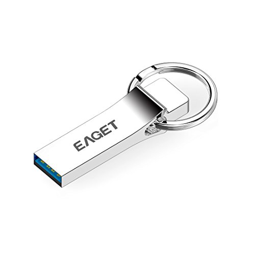 EAGET Flash Drive Keychain 16GB Hard Metal Shell Bootable Data Storage High Speed U90 Steel Waterproof