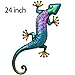 Teresa's Collections 24 Inch Gecko Metal Wall Art Outdoor Lizard Decor For Backyard Porch Home Patio Lawn Fence Decorations