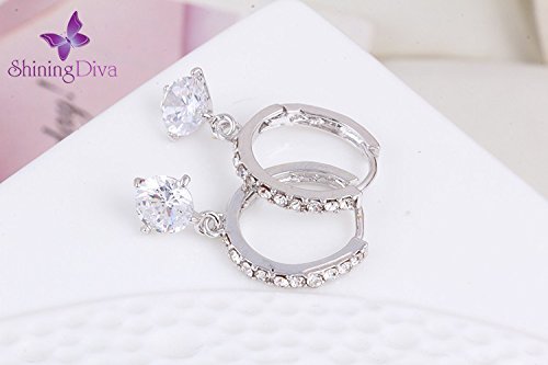 shining diva fashion stylish crystal earrings for women & girls