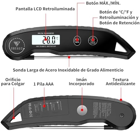 Termómetro Cocina mit pantalla retroiluminada (Negro) — foto 8 de 8