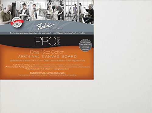 FredrixPRO Series Archival Cotton Canvas Board, 8" x 10", White