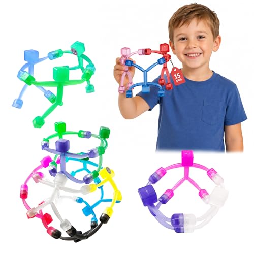 Belluxe Magnetic Toys for Kids 15PCS, Premium Magnetic People Figures Set with DIY Face Stickers, Bendable Creative Building Travel Toy for Airplane Car Road Trips, Gift for Boys Girls Ages 3+
