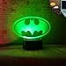 Fanrui 2020 3D LED Marvel Batman Symbol Logo - DC Justice League Batman Sign 7 Color Dimming Gradient Light Night Child Kids Desk Table Lamp Decor Boys Men Birthday Xmas Toys Presents