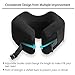 Familamb Travel Pillow Memory Foam Neck Pillow with Washable Cotton Cover-Ergonomic Design -Neck Head Chin Support Soft Pillow- Airplane Travel Kit with Bag,Eye Masks and Earplugs Black