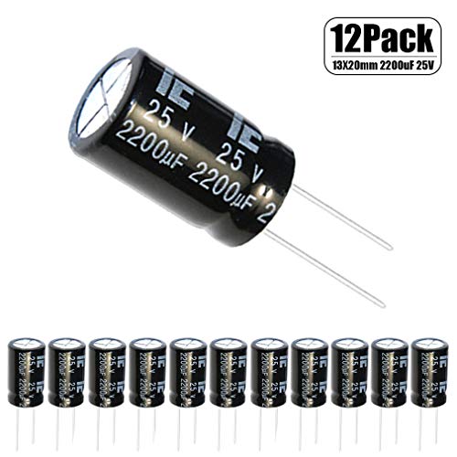12 Pack 13X20mm 2200uF 25V 2200MFD 25Voltage ±20% Aluminum Electrolytic Capacitors by Howrin - Thumbnail 7