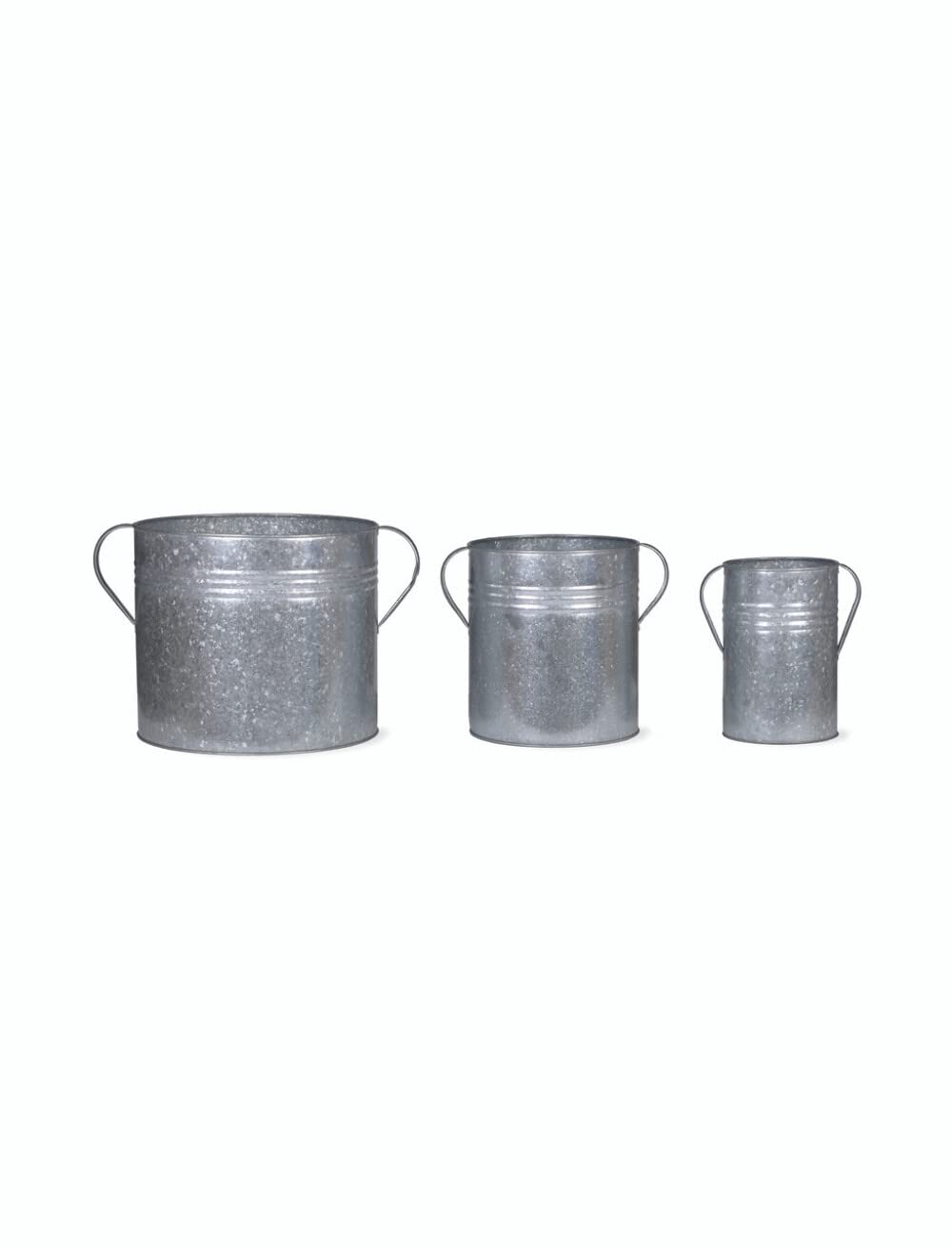 Garden Trading Set of 3 Galvanised Steel Planters Crafted in Galvanised Steel