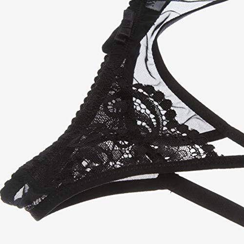 Varsbaby Women Sexy Lace Suspender Garter Belt for Thigh High Stockings (N019DD, Black3, M) - Thumbnail 4