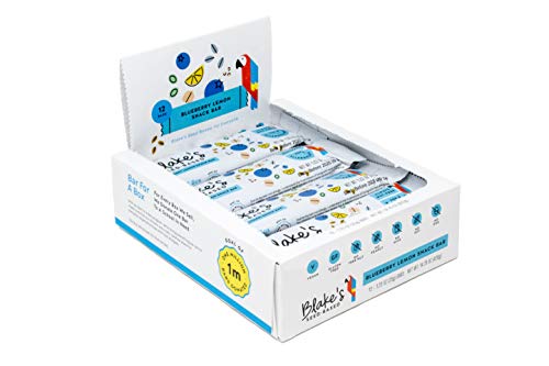 Blake's Seed Based Bar, Blueberry Lemon, 1.23oz (12 Bars), Allergy Friendly, Nut Free, Gluten Free, Vegan, Dairy Free, Soy Free, Egg Free