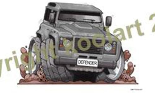 Top Banana Gifts Koolart - Landy Defender - Silver - Quality Square Wooden Coaster - 3164