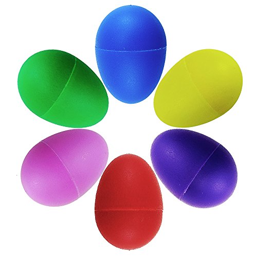ISusser Plastic Ball Percussion Music Maracas Egg Kids Toys, 12 pcs, 6 color
