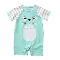 stylesilove Adorable Unisex Baby Boy and Girl Short Sleeve Cotton Romper (80/12-18 Months, Green)