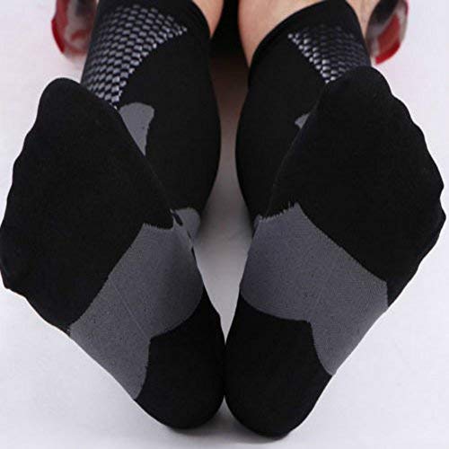 Enshey Unisex Leg Compression Socks, 20-30mmHg for Men & Women Performance Sports BEST Stockings for Running, Athletic, Edema, Diabetic, Varicose Veins, Travel (Black)