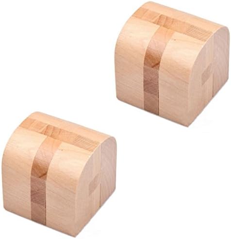 KAILIMENG 3D Wooden Box Cube Brain Teaser Puzzle Toy, 2 Pack
