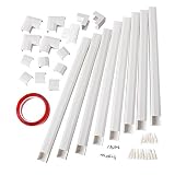 Cable Concealer - Cord Covers Raceway Kit - CMC-02 Wire Hider for Wall Mount TV, Cable Management Channel Cables Runner for Home Office - 8X L15.7in, W1.18 H0.6in